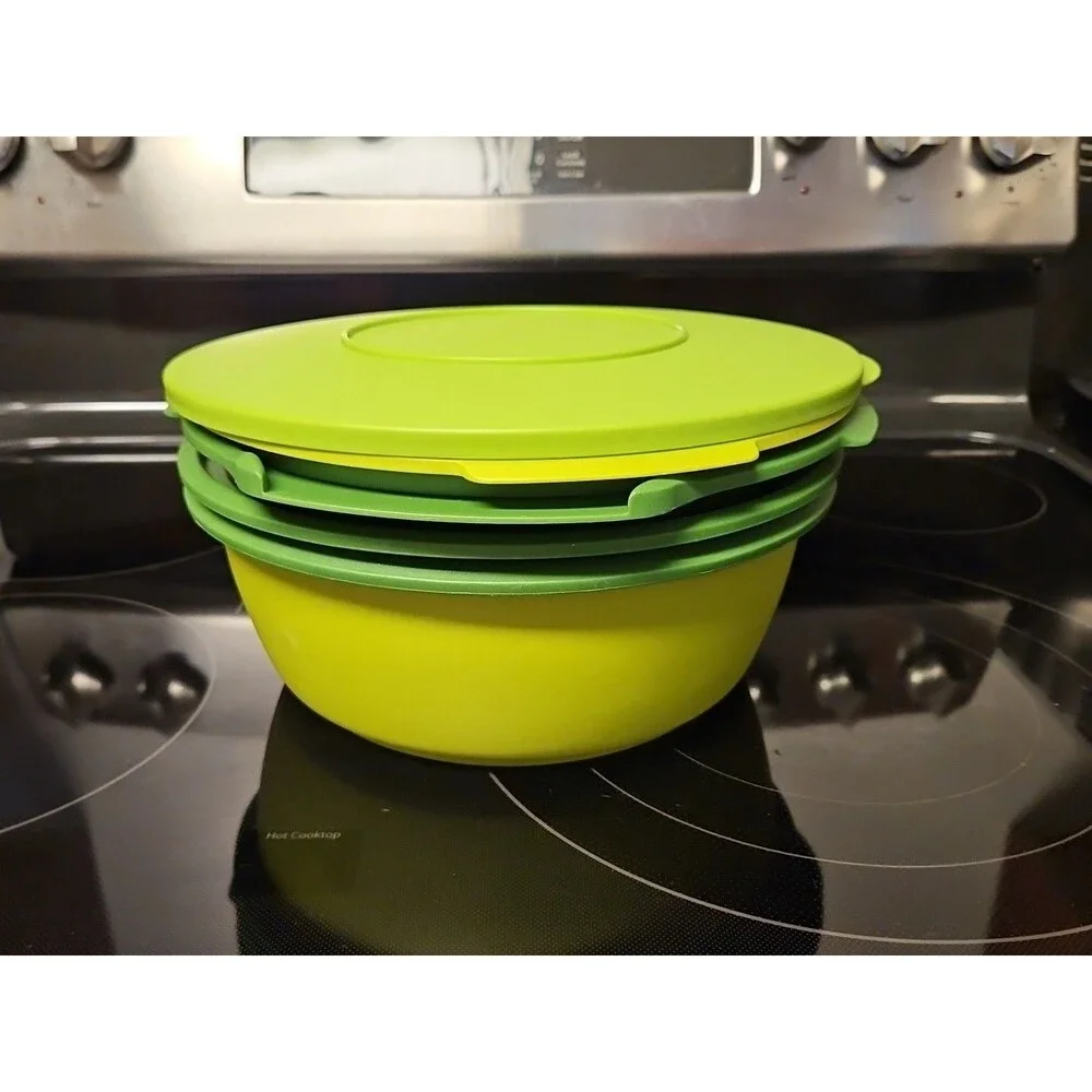 5 Pc Tupperware Green Microwave Smart Steamer & Accessories No Reservoir READ